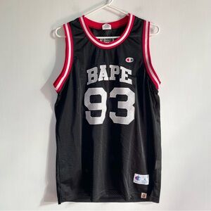 Bape X Champion 93 Sleeveless Jersey Black A Bathing Ape 100% Cotton Mens Sz XL